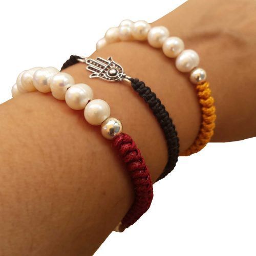 Pulsera de Perlas Naturales Joyas Plata de Ley 925 y Oro 18K. pulsera cordón Cómo Limpiar una Pulsera de Cuero SUTILLE joyas con perlas pulsera de perlas artesanal