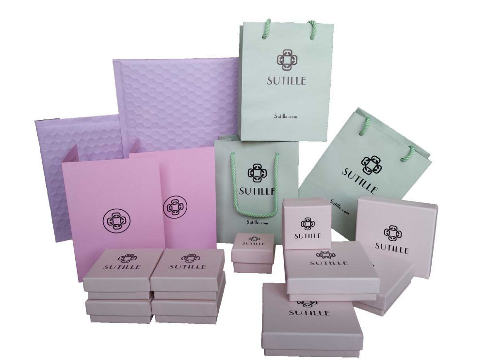 packaging SUTILLE ecológico eco-friendly plastic free Joyas de moda para mujer