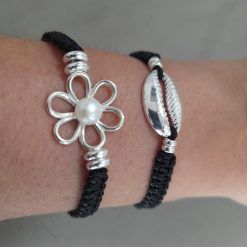 Pulseras de perlas pulseras de cordon pulseras de plata pulsera Kauri pulsera flor SUTILLE joyas con perlas para mujer