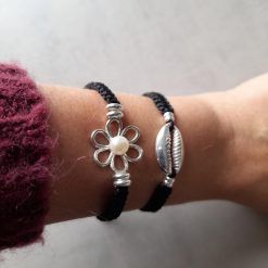 Pulseras de perlas pulseras de cordon pulseras de plata pulsera Kauri pulsera flor SUTILLE joyas con perlas para mujer Taller de joyería en ciudad real pulsera Kauri pulsera flor SUTILLE joyas para mujer