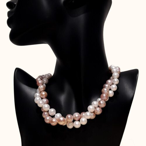 Collar de Perlas Naturales Cierre Ovalado 7 Collar Perlas Naturales Rosas Cierre Marinero Joyas con Perlas SUTILLE