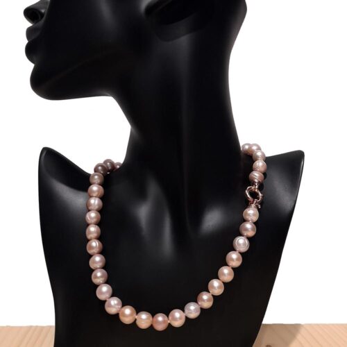 Collar de Perlas Naturales Rosa 4 Collar Perlas Naturales Rosas Cierre Marinero Joyas con Perlas SUTILLE