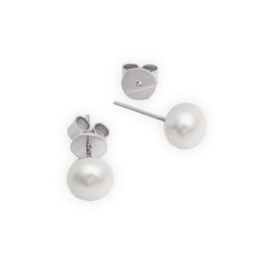 Pendientes Perlas Pequeños SUTILLE Joyas con Perlas Naturales pendientes de botón stud cierre mariposa