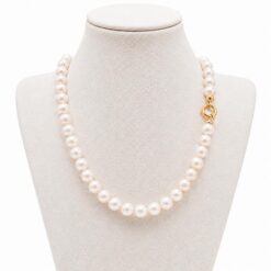 Collar perlas naturales blancas cierre marinera