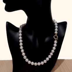 Collar Perlas Naturales Blancas Cierre Marinero Oro Joyas con Perlas SUTILLE