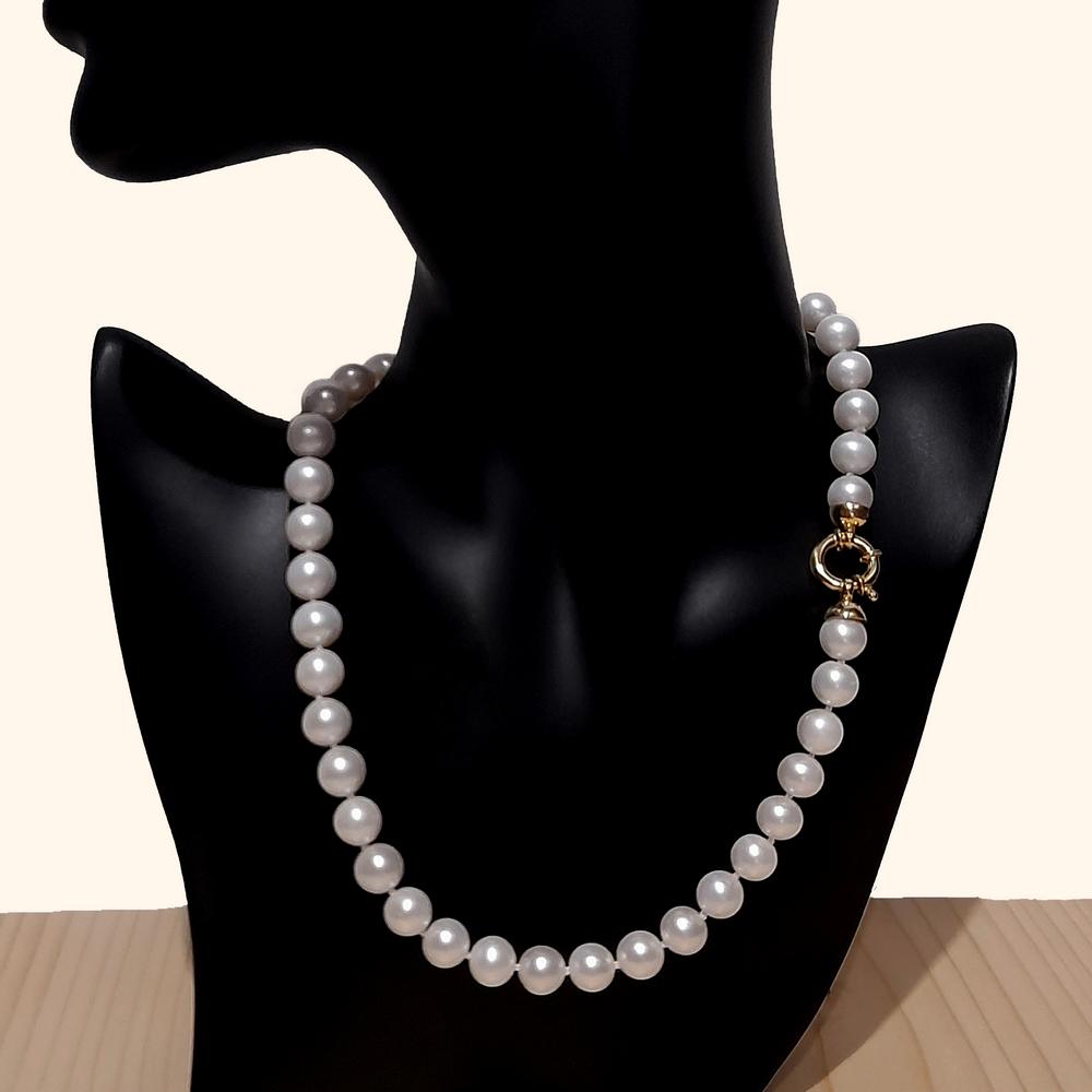 Collar Perlas Naturales Blancas Cierre Marinera Oro 2 Collar Perlas Naturales Blancas Cierre Marinero Oro Joyas con Perlas SUTILLE