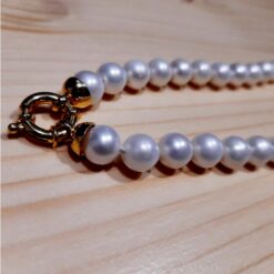 COLLAR PERLAS NATURALES BLANCAS CIERRE MARINERA ORO 5 Collar Perlas Naturales Blancas Cierre Marinero Oro Joyas con Perlas SUTILLE