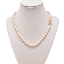 collar perlas naturales cierre oval oro