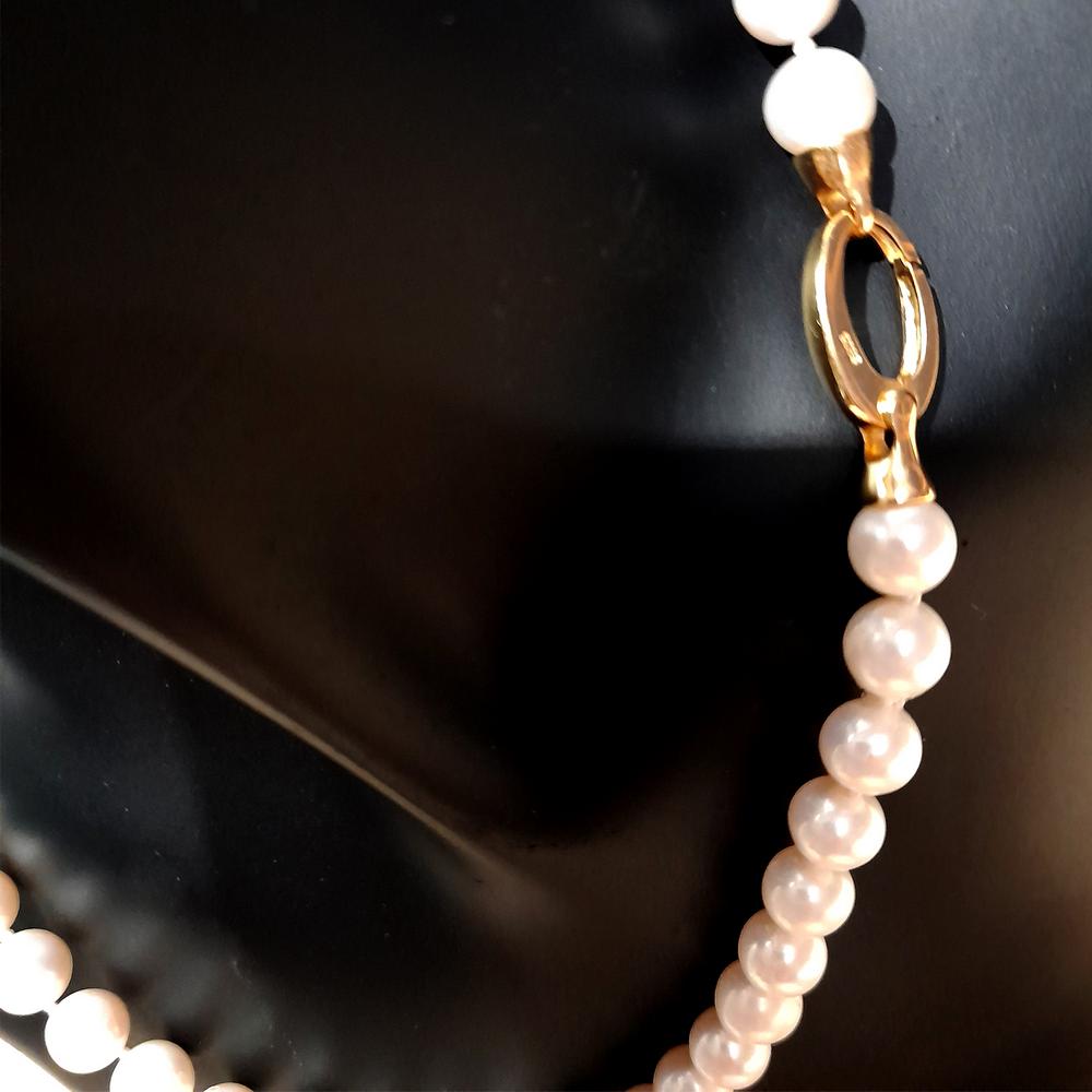Collar Perlas Naturales Blancas Cierre Oval Oro 2 Collar Perlas Naturales Blancas Joyas con Perlas SUTILLE