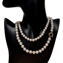 COLLAR PERLAS NATURALES BLANCAS CIERRE OVALADO ORO 4 Collar Perlas Naturales Blancas Joyas con Perlas SUTILLE Collares Collar personalizado joyas para eventos, bodas, collar por encargo