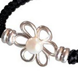 Pulsera Perla Flor Negra SUTILLE Joyas con Perlas Pulsera Perlas Naturales Plata