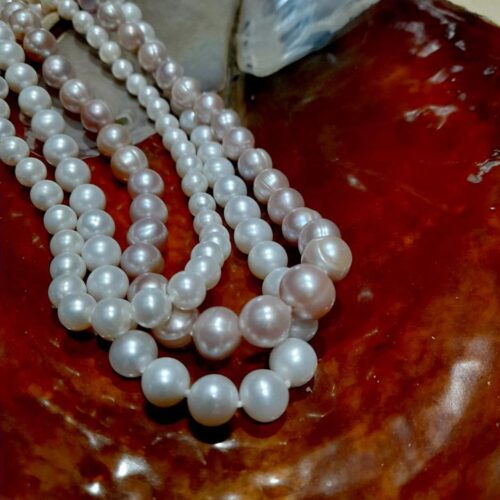SUTILLE Joyas con Perlas Naturales Personalizadas Hecho a Mano Taller Artesanal Hilos Perlas Naturales Collar Perlas Blancas y Perlas Rosas