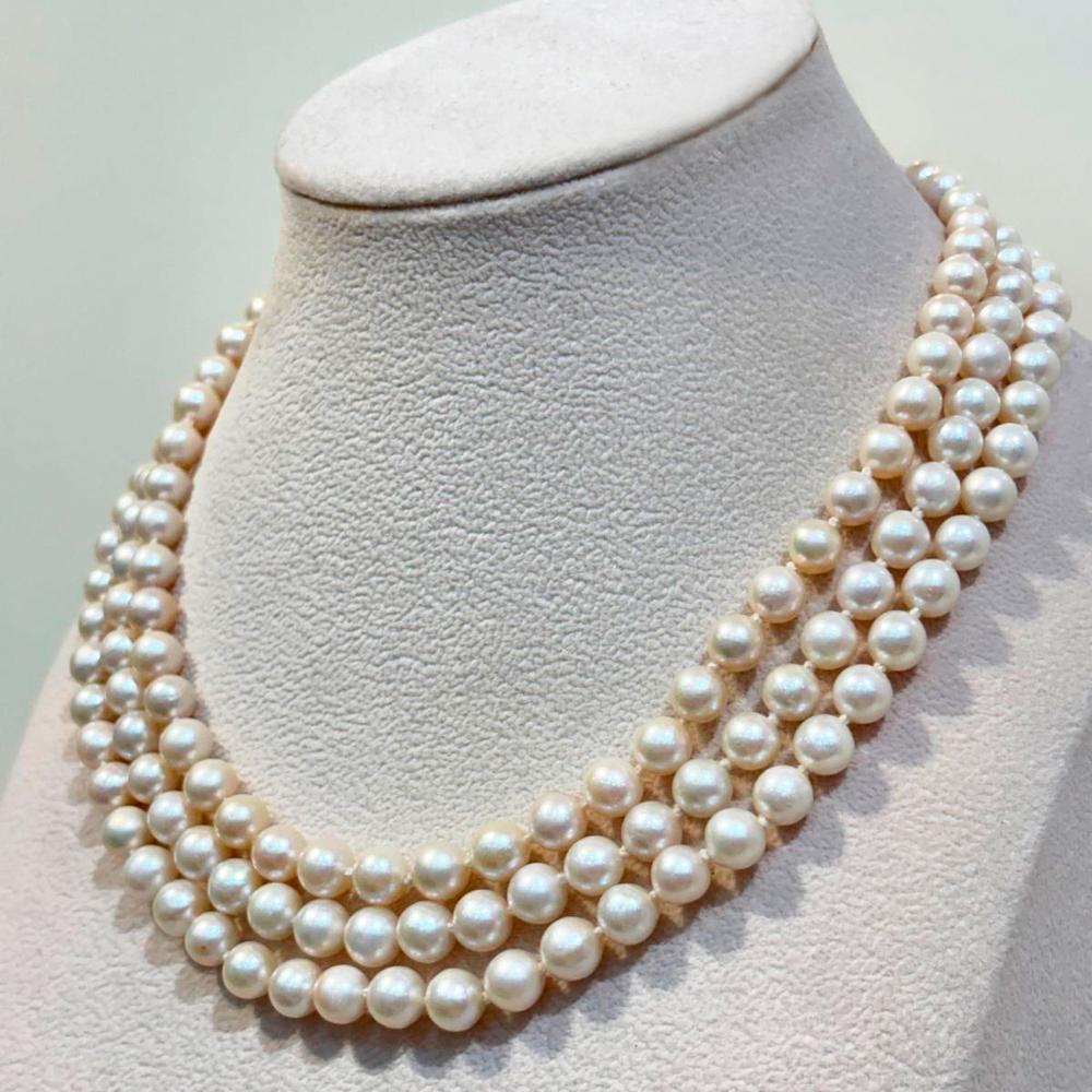 Collar 3 Vueltas Perlas Naturales 5 Collar perlas 3 vueltas SUTILLE Joyas con Perlas Naturales Hecho a Mano Joyas Personalizadas