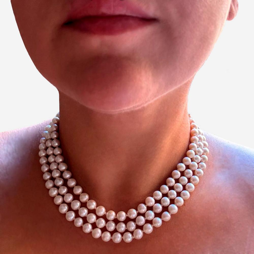 Collar 3 Vueltas Perlas Naturales 6 Collar perlas 3 vueltas SUTILLE Joyas con Perlas Naturales Hecho a Mano Joyas Personalizadas