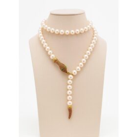 Collar serpiente perlas naturales con cierre original exclusivo SUTILLE Joyas Personalizadas Hecho a Mano