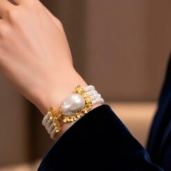 cierre madreperla pulsera de perlas naturales hecha a mano SUTILLE Joyas con Perlas