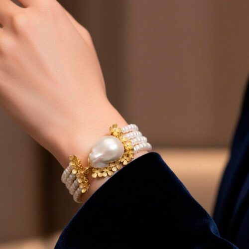 Pulsera Perlas Naturales Artesanal 4 cierre madreperla pulsera de perlas naturales hecha a mano SUTILLE Joyas con Perlas