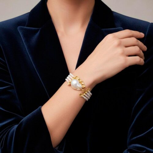 Pulsera Perlas Naturales Artesanal 1 Pulsera Perlas Naturales SUTILLE Joyas con Perlas Personalizadas Pulsera 4 vueltas Perlas Blancas Cierre Original, Único y Exclusivo