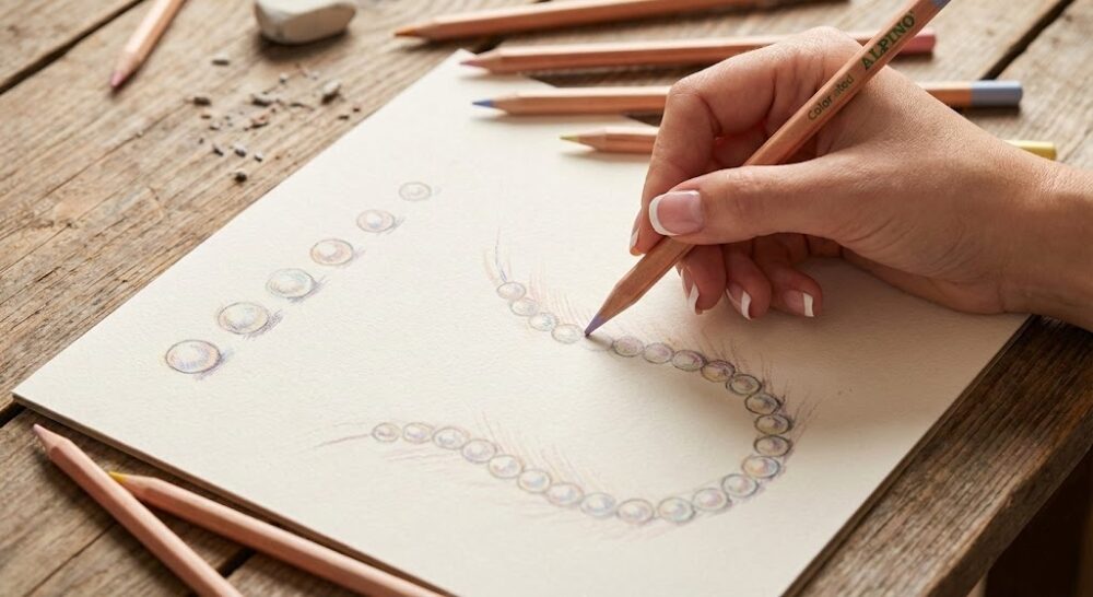 taller de joyería artesanal con perlas naturales hechas a mano en España collar de perlas para novia