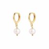 Pendientes aro con perla natural en plata de ley 925 bañada en oro de 18k – joya artesanal SUTILLE