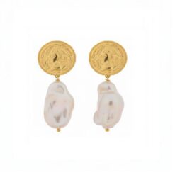 Pendientes perlas moneda con perlas barrocas naturales, joyería artesanal hecho a mano SUTILLE Joyas con Perlas