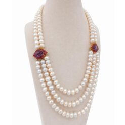 CONJUNTO DE COLLAR Y PENDIENTES DE PERLAS NATURALES 2