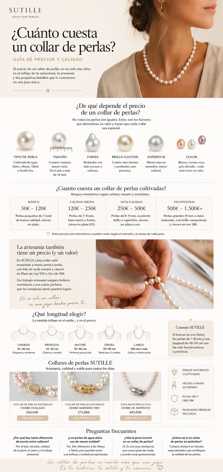 ¿Cuánto cuesta un collar de perlas? Guía de precios y calidad 3 cuánto cuesta un collar de perlas artesanal hecho a mano personalizado collares por encargo